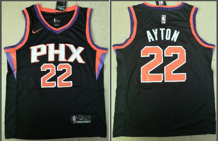 Men Phoenix Suns 22 Ayton Black Game Nike NBA Jerseys